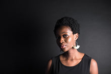 Load image into Gallery viewer, Earring Brass - GODDESS SHIELD TEXTURED