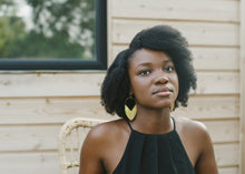 Load image into Gallery viewer, Earring Brass - TULIP SHIELD LARGE