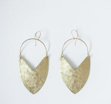 Load image into Gallery viewer, Earring Brass - TULIP SHIELD LARGE