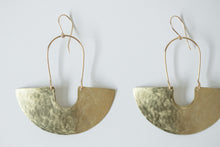 Load image into Gallery viewer, Earring Brass - GODDESS SHIELD TEXTURED