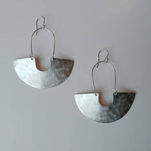 Load image into Gallery viewer, Earring Silver - GODDESS SHIELD TEXTURED