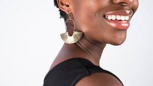 Earring Silver - GODDESS SHIELD TEXTURED