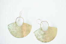 Load image into Gallery viewer, Earring Brass - GODDESS SHIELD MINI / TEXURED
