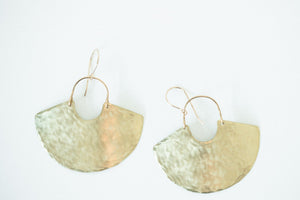 Earring Brass - GODDESS SHIELD MINI / TEXURED