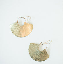 Load image into Gallery viewer, Earring Brass - GODDESS SHIELD MINI / TEXURED
