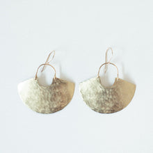 Load image into Gallery viewer, Earring Brass - GODDESS SHIELD MINI / TEXURED
