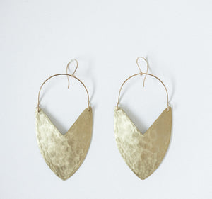 Earring Brass - TULIP SHIELD LARGE