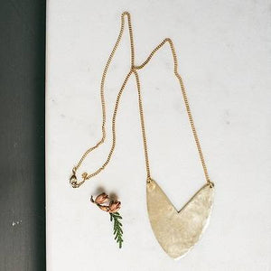 Necklace Brass - TULIP SHIELD