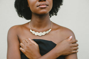 Necklace Brass - WAVE COLLAR
