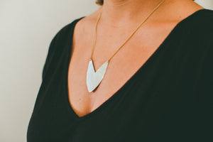 Necklace Silver - TULIP SHIELD