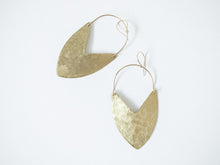 Load image into Gallery viewer, Earring Brass - TULIP SHIELD LARGE
