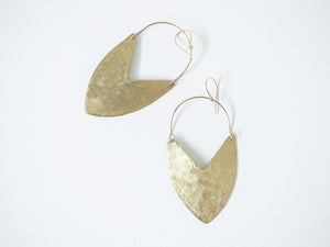 Earring Brass - TULIP SHIELD LARGE