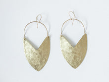 Load image into Gallery viewer, Earring Brass - TULIP SHIELD LARGE
