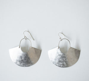 Earring Silver - GODDESS SHIELD MINI / TEXTURED